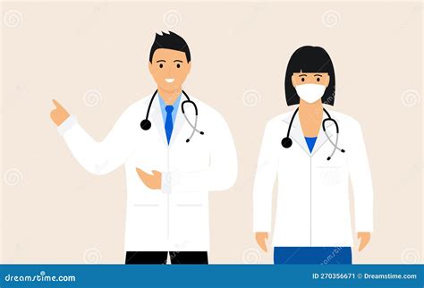 Illustratie van een consultatiebureau met een arts, verpleegkundige en een ouder met een kind.