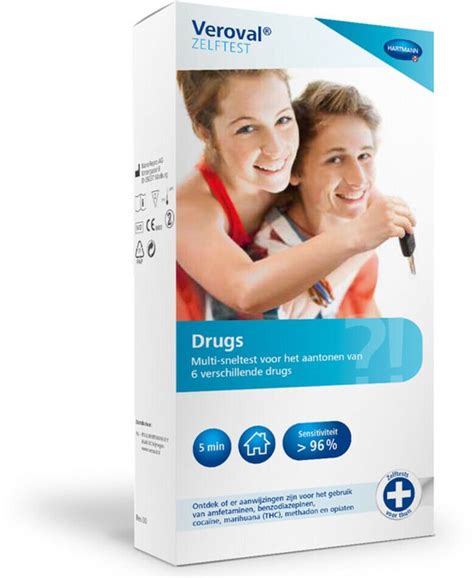 Illustratie van de verschillende componenten van de Veroval Zelftest kit