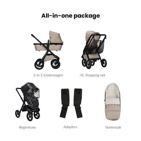 Illustratie van de Dubatti One E5 kinderwagen met focus op het strakke design en de robuuste constructie.