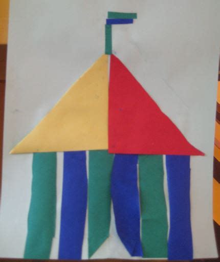 kinderen die met crêpepapier een circustent versieren