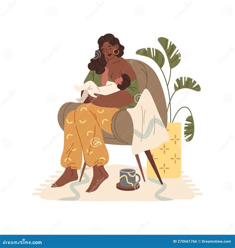 Illustratie van een kraamverzorgende die borstvoeding ondersteunt