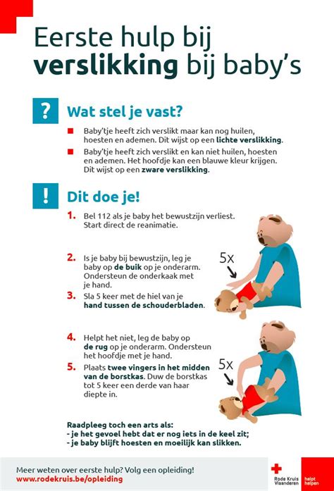 Illustratie die de gevaren van verslikking bij baby's toont.