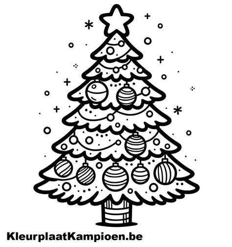 Collage van verschillende kerstboom kleurplaten, variërend in stijl en complexiteit.