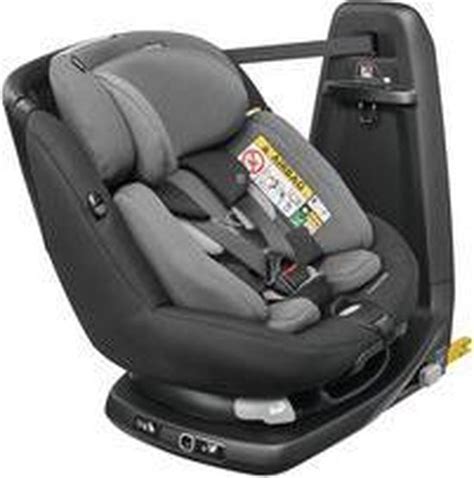 Schema dat de overgang van achterwaarts naar voorwaarts vervoer in de Maxi Cosi AxissFix Plus illustreert, met vermelding van lengte- en leeftijdsgrenzen.