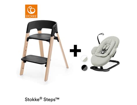 Illustratie van de Stokke Steps kinderstoel met de Newbornset