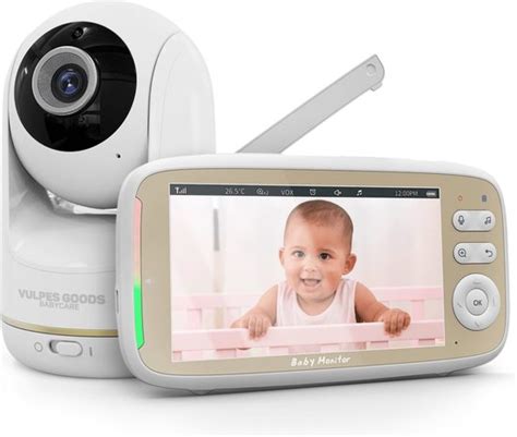 Draaibare camera van de Vulpes Goods Babycare Babyfoon met zoomfunctie