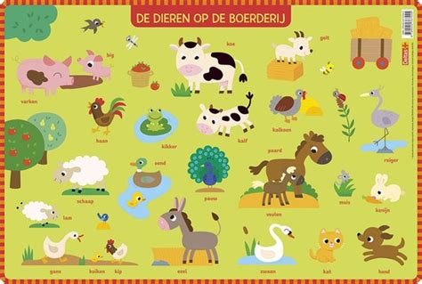 Vrolijke dieren van de boerderij in cartoonstijl.