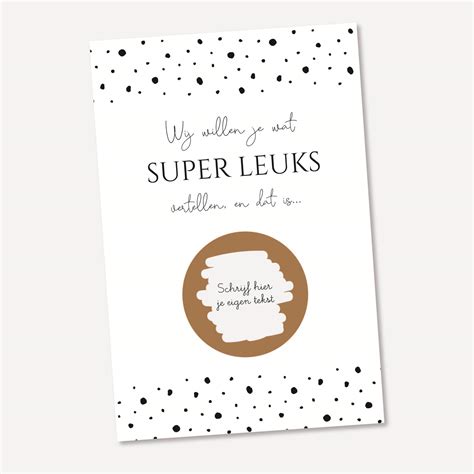 Voorbeeld van een kraskaart voor zwangerschapsaankondiging