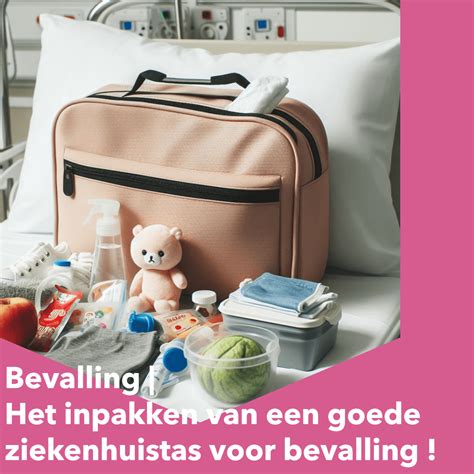 Illustratie van een gevulde ziekenhuistas met snacks en drinken
