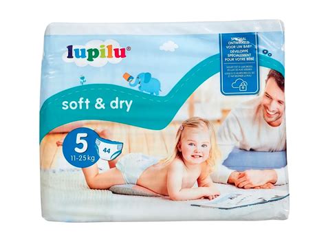 Gedetailleerde afbeelding van een Lupilu luier die opengeknipt is om de absorptielaag te tonen.