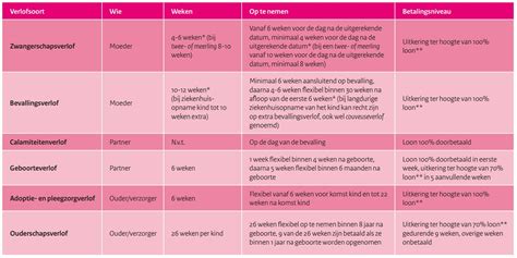 Overzicht van verschillende verlofregelingen voor ouders