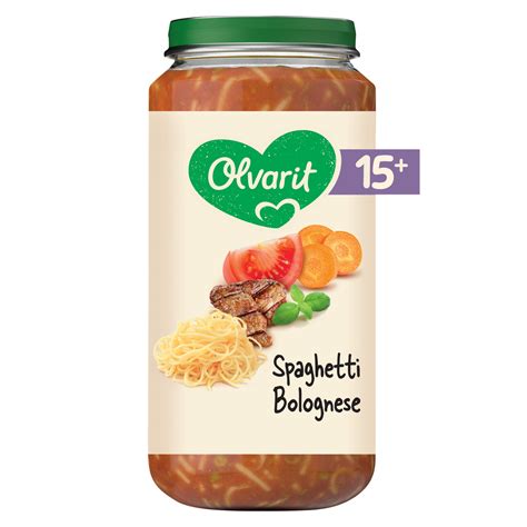Gedetailleerde voedingswaardetabel voor Olvarit Spaghetti Bolognese