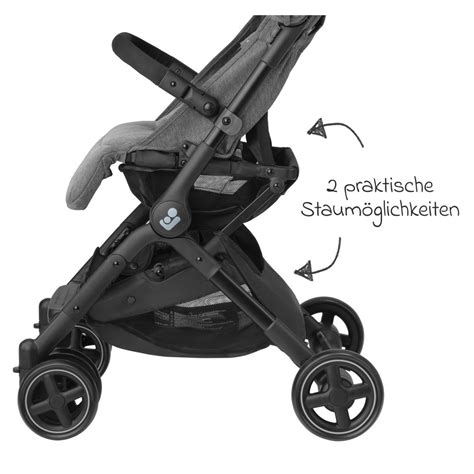 Close-up van een opgevouwen Maxi-Cosi buggy