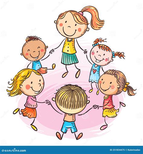 Illustratie van lachende kinderen die spelen in een kinderdagverblijf