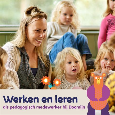 Infographic die de verschillende werken en leren trajecten in de kinderopvang uitlegt