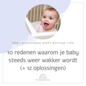 Illustratie van een baby die 's nachts wakker wordt en om zijn knuffel vraagt