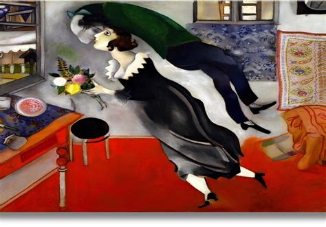 Marc Chagall's 'The Birth' met symbolische elementen en dagelijkse details