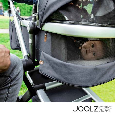 Infographic over de modulaire opbouw van de Joolz Geo2 met opties voor reiswieg en zitunit.