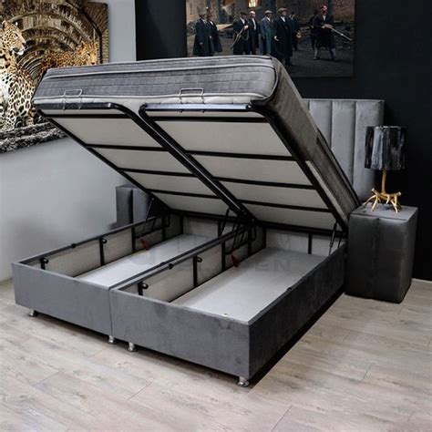 Collage van verschillende bedstijlen: hemelbed, opbergbed, boxspring