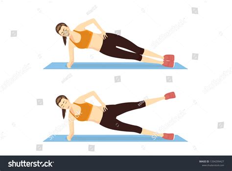 Illustratie van de 'Side plank hip abduction' oefening.