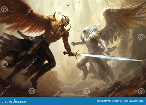 Illustratie van de strijd tussen Vali en Mayavi, met Sugriva die buiten de grot wacht.