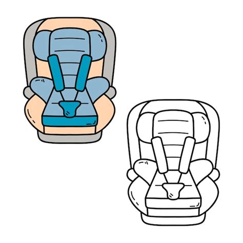 Illustratie van een autostoeltje met Isofix-bevestiging.