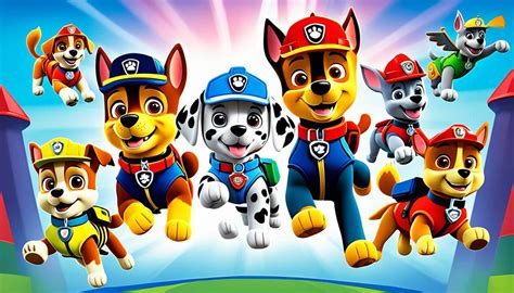 Overzicht van de PAW Patrol pups met hun kenmerkende voertuigen