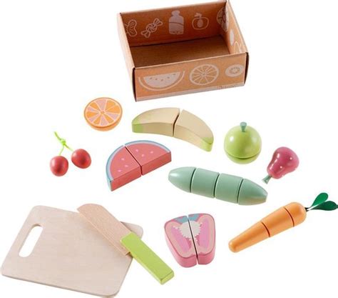 Howa houten fruit- en groentesnijset met snijplank en mes