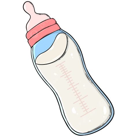 Illustratie van een babyfles met een vergrote speen die tekenen van slijtage vertoont.