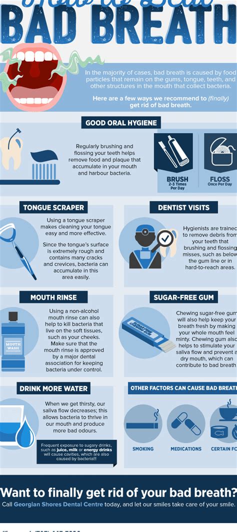 Infographic die de oorzaken van slechte adem in de mond toont (tandplak, tongbeslag, tandvleesontsteking)