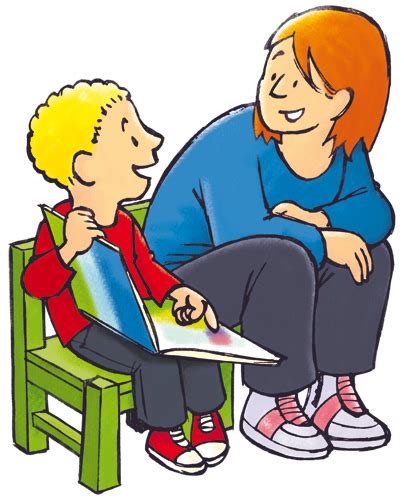 Illustratie van een kind dat een tekening geeft aan een juf.