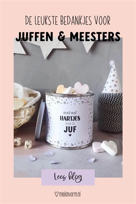 Collage van verschillende handgeschreven kaartjes met bedankjes voor de juf.