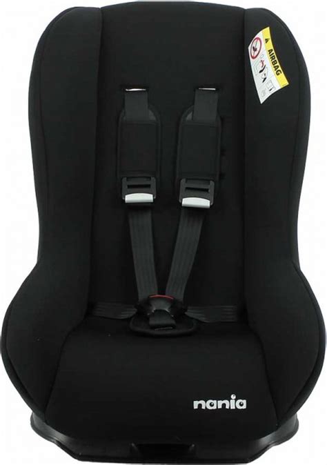 Gedetailleerde foto van het Nania ECO Maxim SP autostoeltje met nadruk op de verstelbare gordels en rugleuning