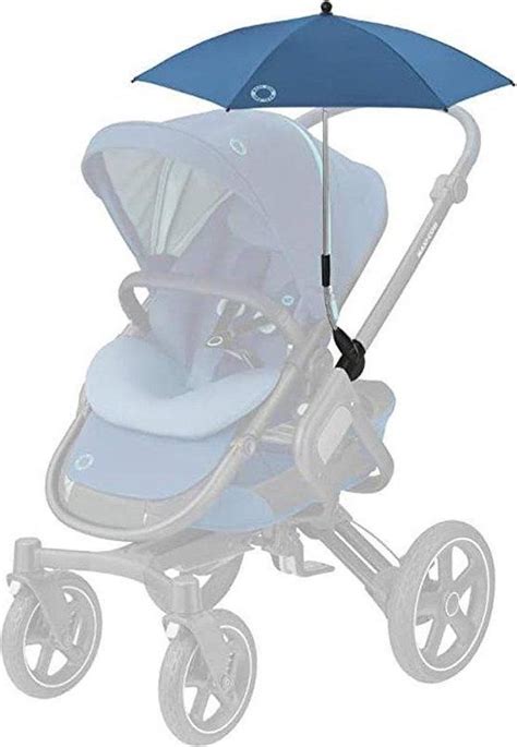 Gedetailleerde foto van de Maxi-Cosi parasol, met focus op de bevestigingsclip en flexibele arm