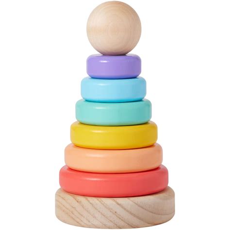 Collage van de Grimm's Rainbow Stacking Rings en de Grimm's Wooden Animal Set.