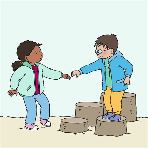 Illustratie van kinderen die actief spelen en leren in een veilige en stimulerende omgeving.