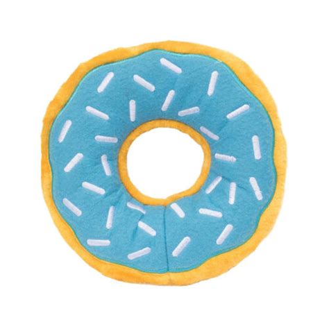 Illustratie van verschillende Zippypaws donut speelgoedjes in diverse kleuren