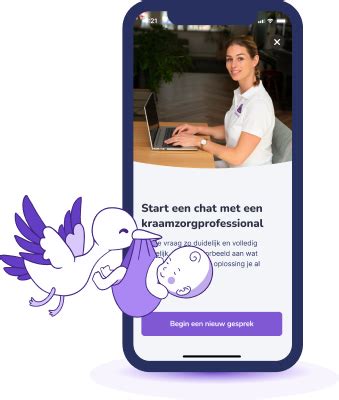 Screenshot van de BabyManager app met informatie over zwangerschap en kraamtijd