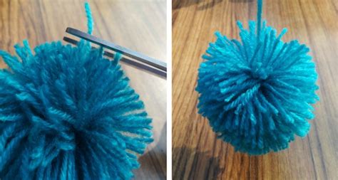 stap-voor-stap foto's van het maken van een pompon schaap