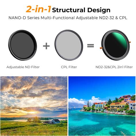 Set van action camera filters, inclusief ND en CPL, op een neutrale achtergrond