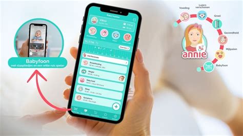 Screenshot van een app store met een lijst van babyfoon apps en hun beoordelingen.
