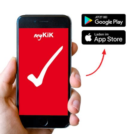 Illustratie van een smartphone met de myKiK app en een digitale voordeelkaart.