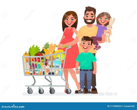 Illustratie van een familie die winkelt bij KiK.