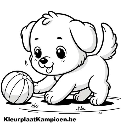 Illustratie van een jonge pup die speels interactie heeft met een grotere, volwassen hond.