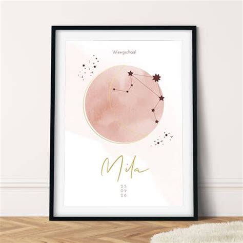 Voorbeeld van een geboorteposter met goudfolie accenten.