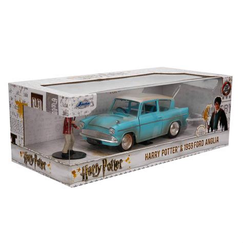 Die-cast Ford Anglia model met Harry Potter figuur