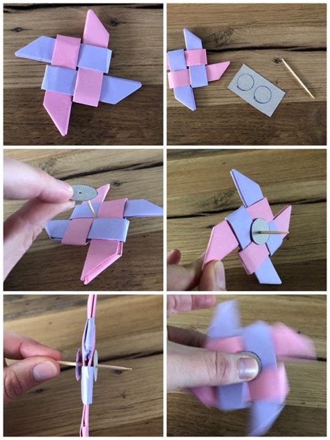 Collage van zelfgemaakte fidget toys, zoals een papieren spinner en een stressbal.