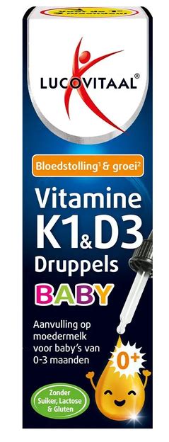 Illustratie van vitamine K en D druppels voor baby's