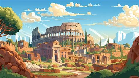 illustratie van een oude Romeinse scène met bloemenoffers