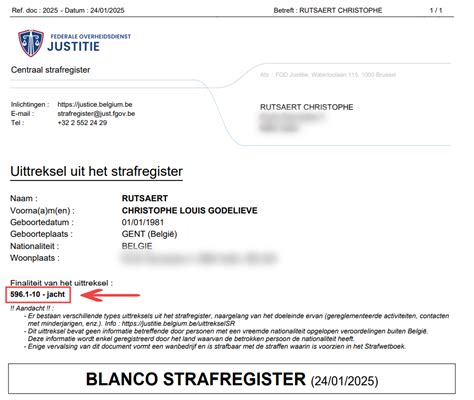 Voorbeeld van een ingevuld bevolkingsregister